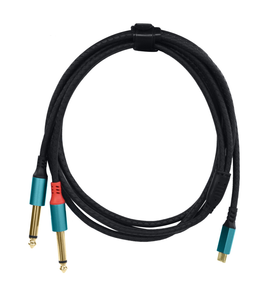 Crius Technologies 2mtr USBC to dual 6.35mm TS signal lead, with DAC