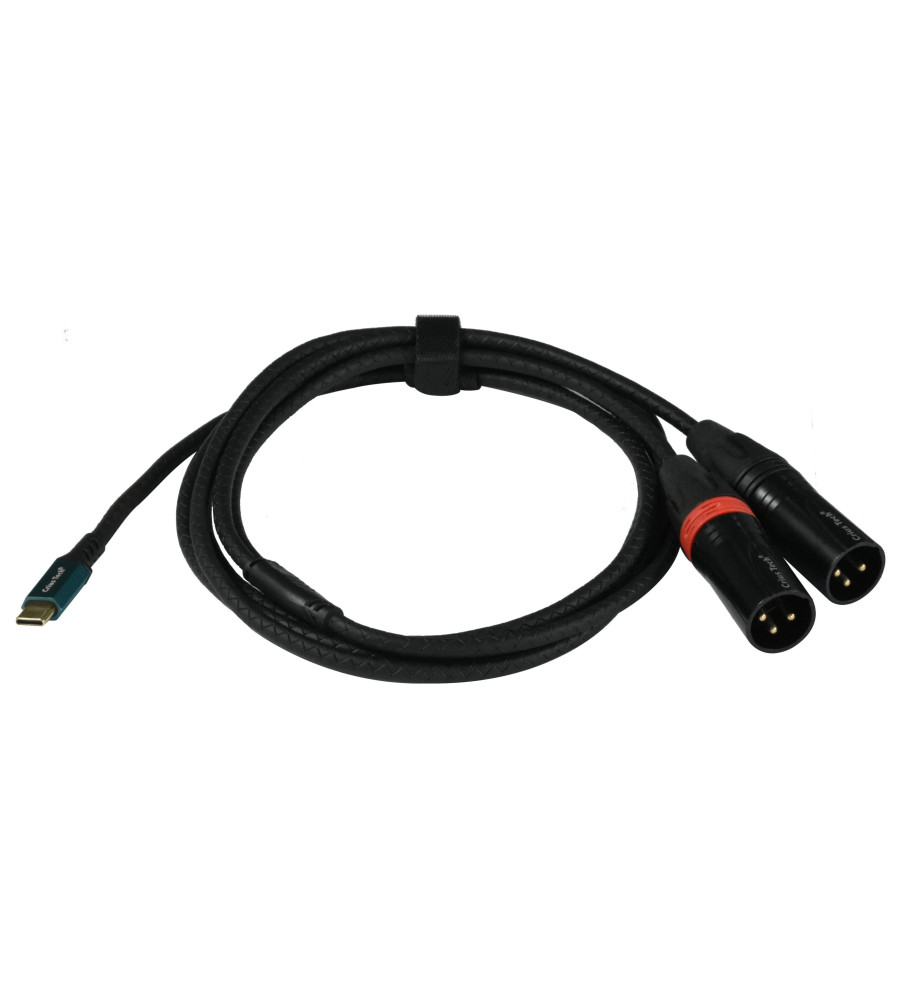 Crius Technologies 2mtr USBC to dual 3pin, Male, XLR signal lead, with DAC