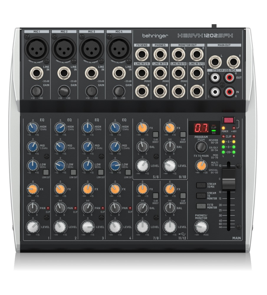 BEHRINGER XENYX 1202SFX 12CH MIXER W/USB & FX