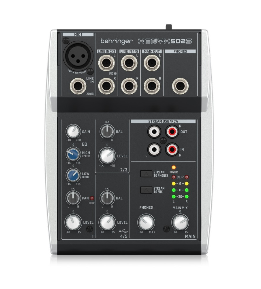 BEHRINGER XENYX 502S 5 CHANNEL MIXER WITH USB