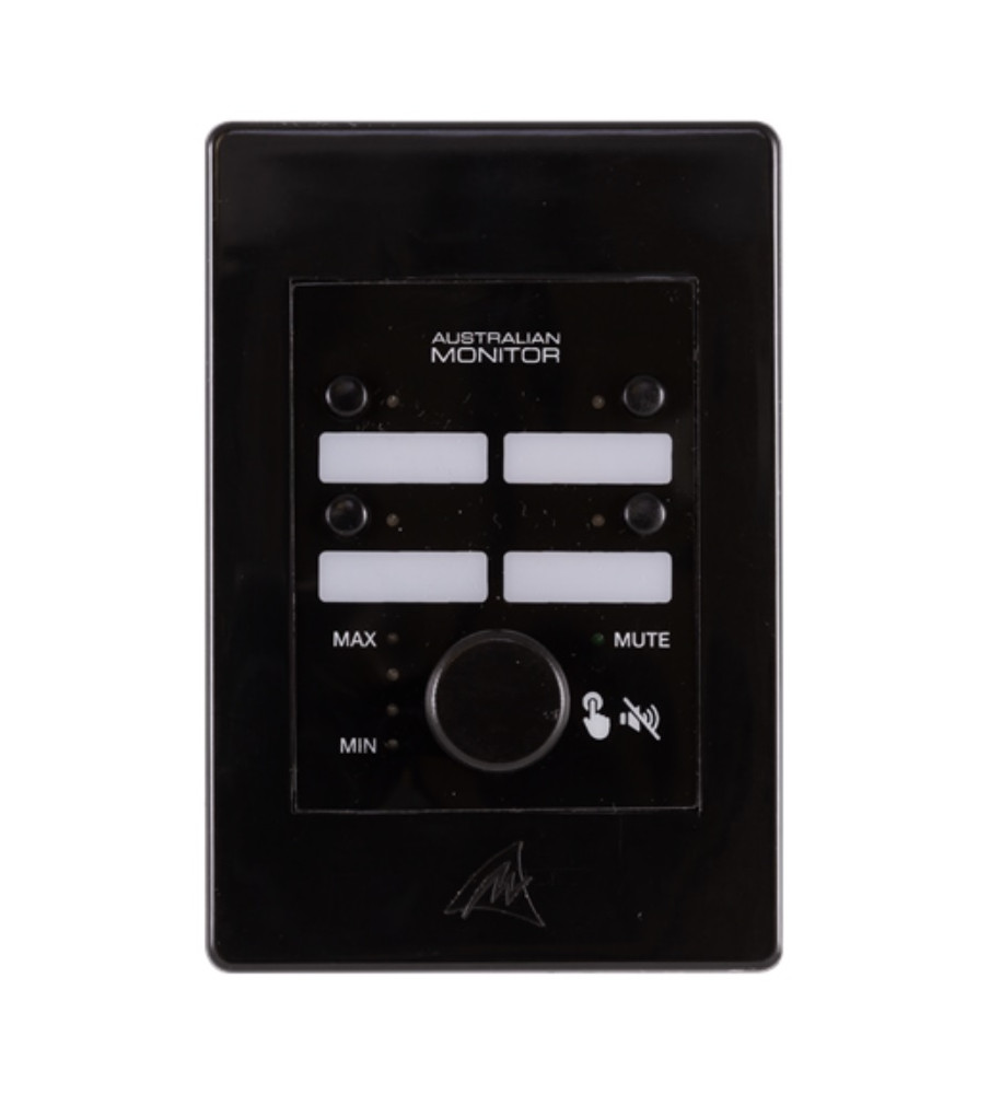 Australian Monitor AJ-WP4R-B 4 Button Wall Control Panel with Rotary Encoder