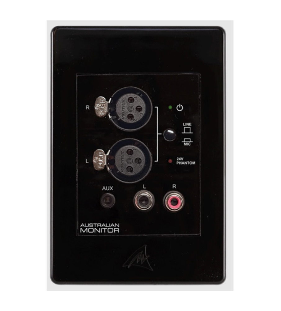 Australian Monitor AJ-WPML-B MIC/Line WPlate XLR, RCA, 3.5 BL HPM