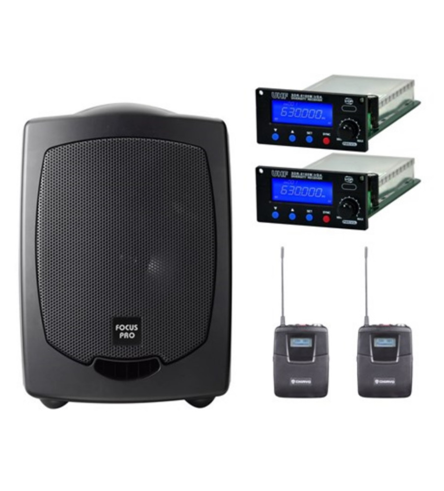 Chiayo CH-FOPROBB-5A Focus Pro Portable PA + BT 2 W/Less Beltpack Inc Lapel Band 5A-520-526